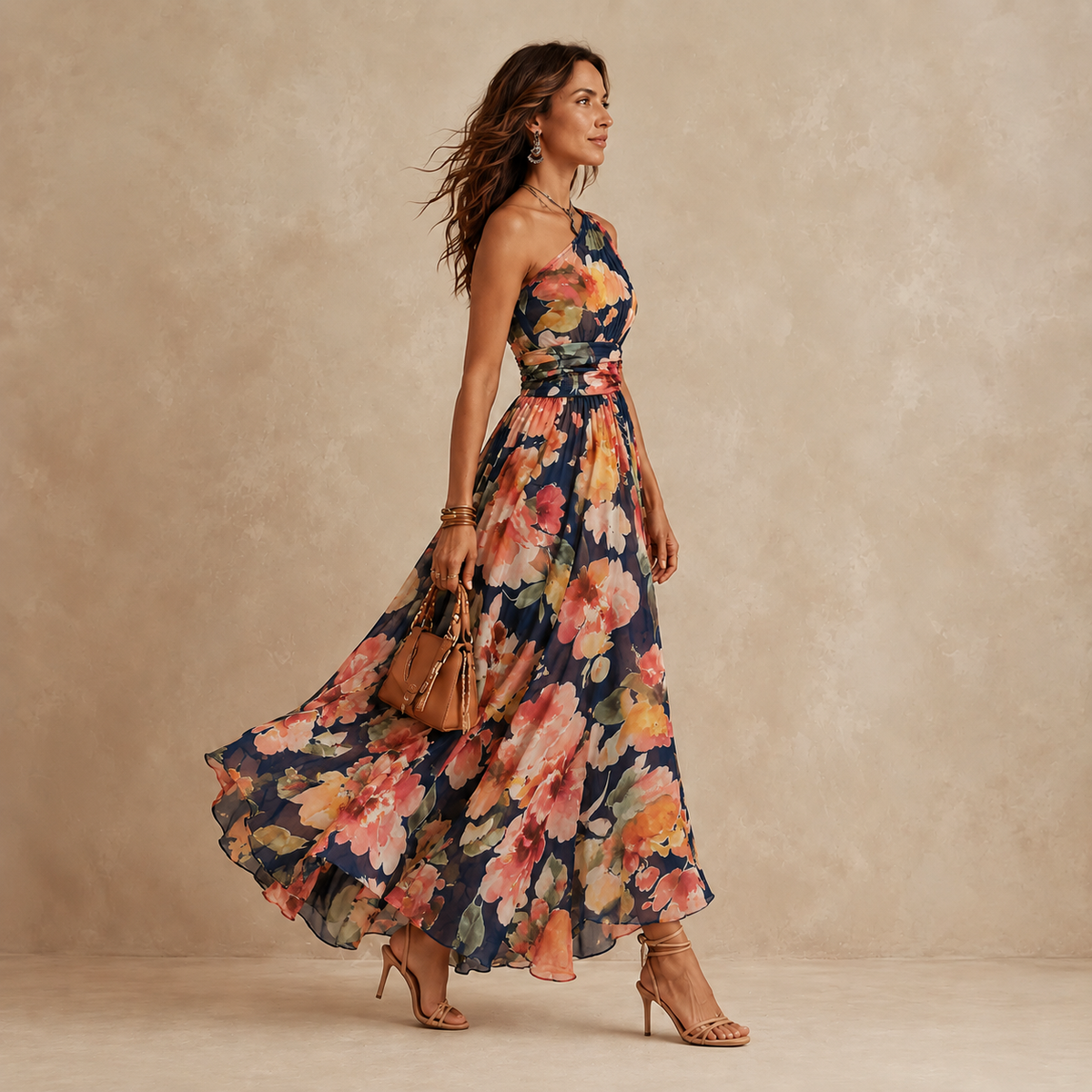 Celeste | One-Shoulder Floral Maxi