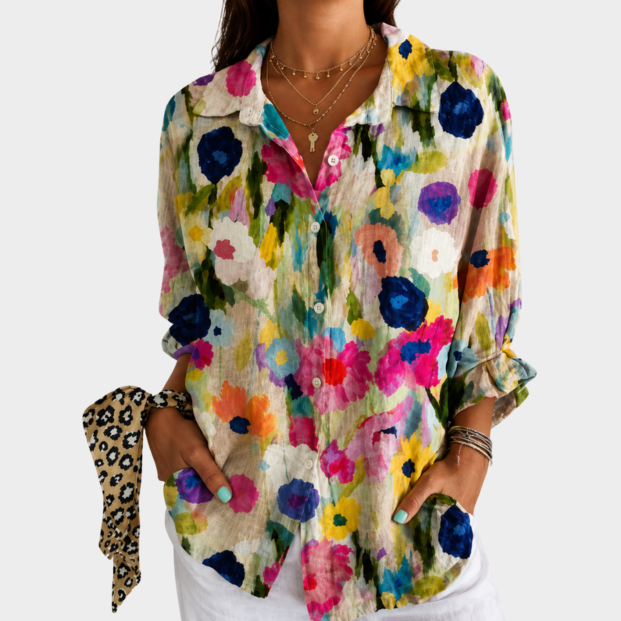 Erin | Watercolour Meadow Bloom Blouse