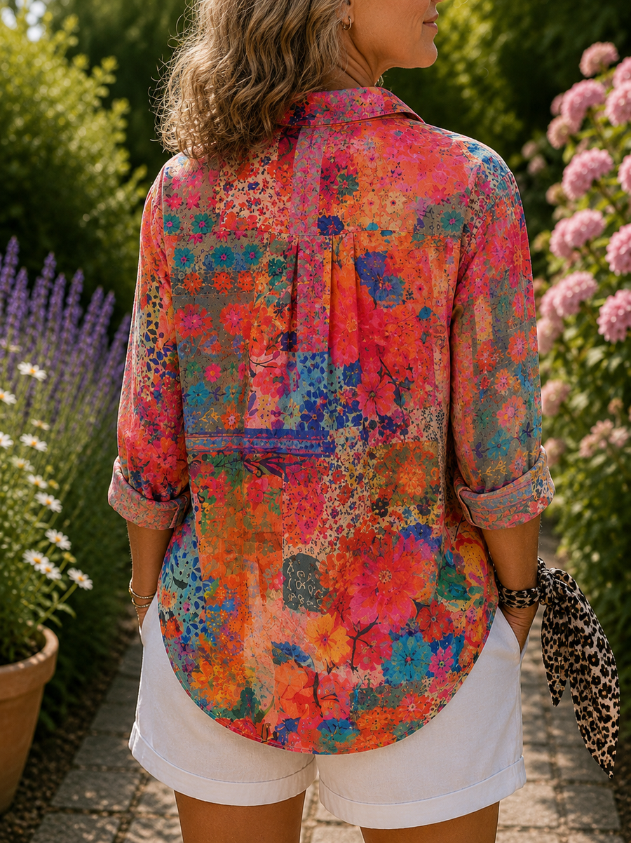 Anica artistic blouse with button closure