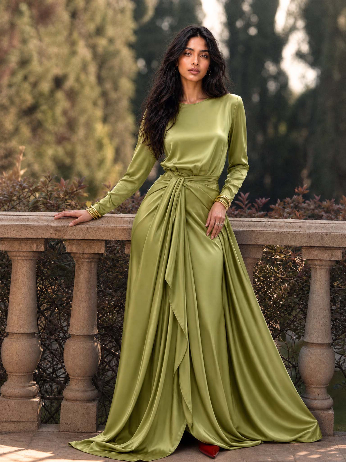 Elegant Draped Maxi Dress