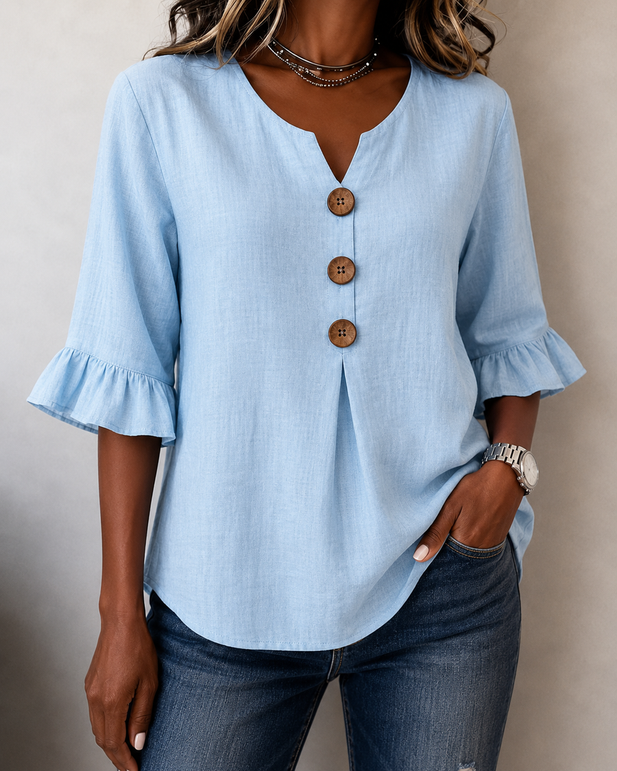 Amelie | Tummy-Flattering Button Blouse
