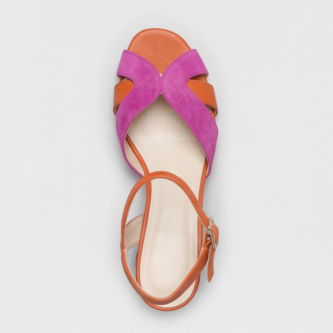 Amanda | Orthopaedic Colour Block Chunky Heels