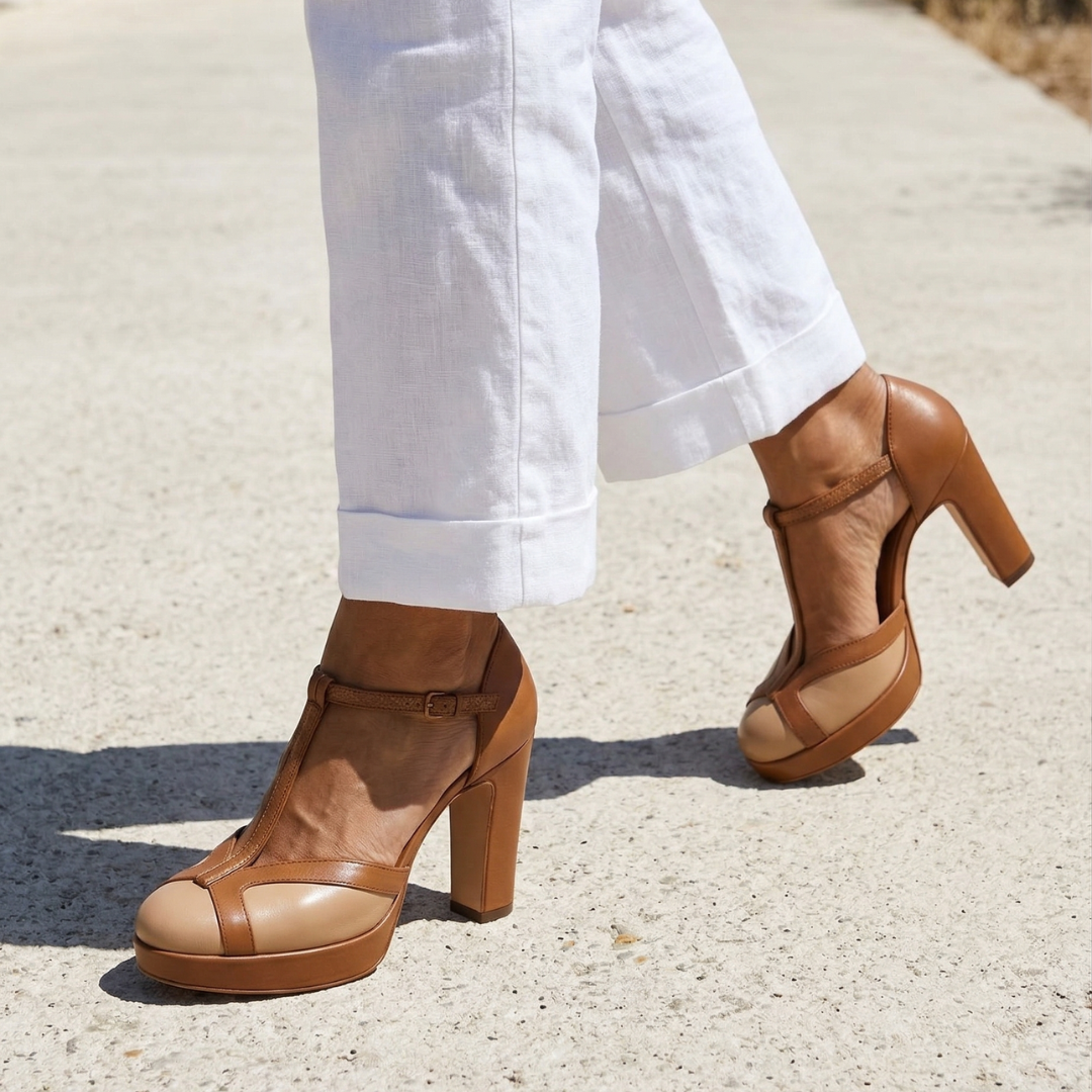 Nadia | Sophisticated Retro Closed Toe Heels