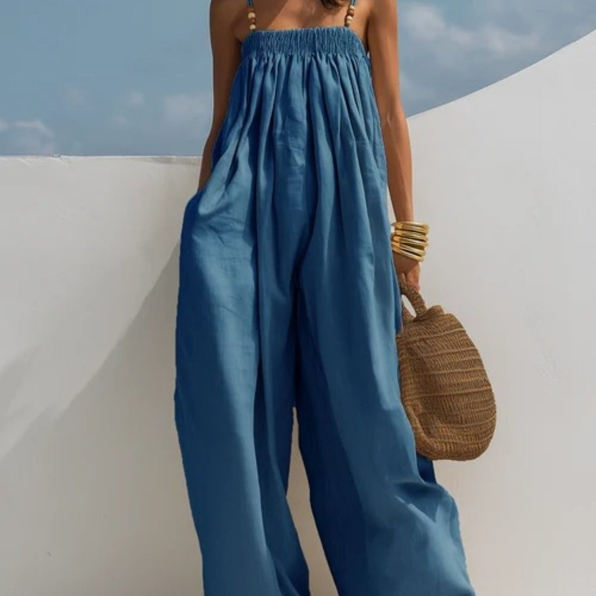 Monica | Wide-Leg Denim Jumpsuit