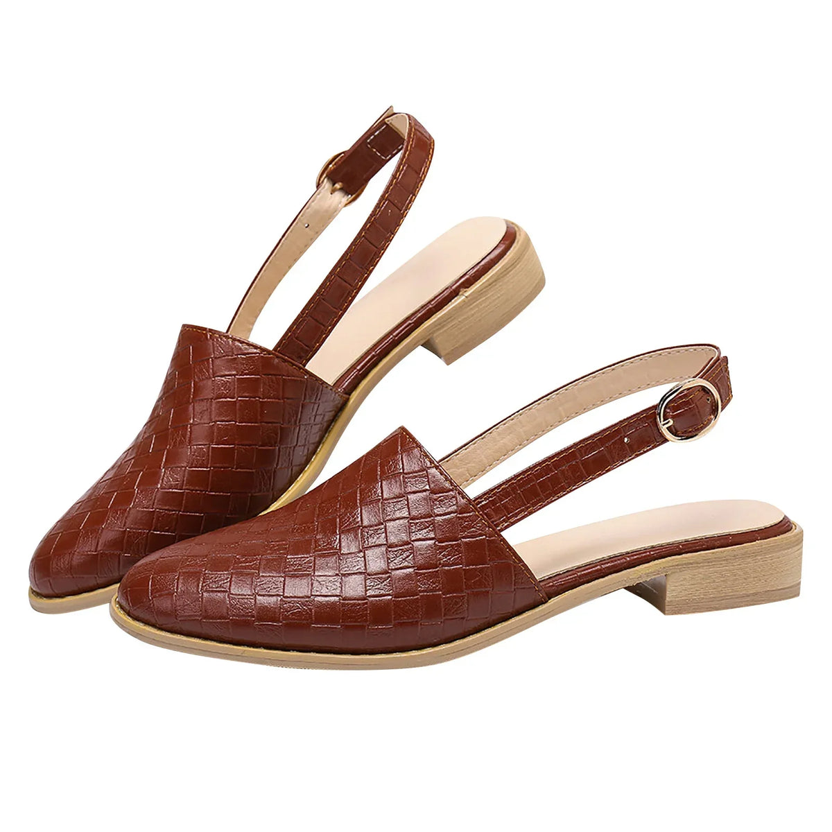 Lily | Woven Slingback Loafers