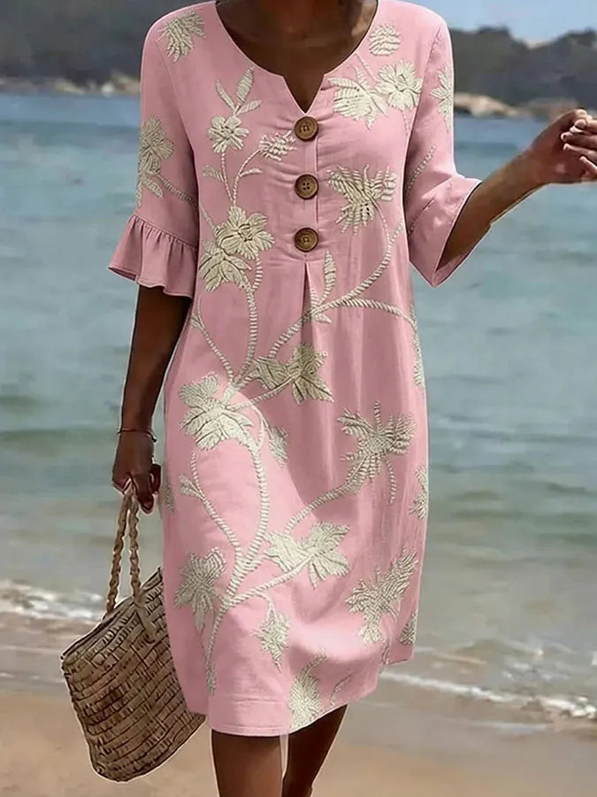 Women's Casual Dress with Floral Print