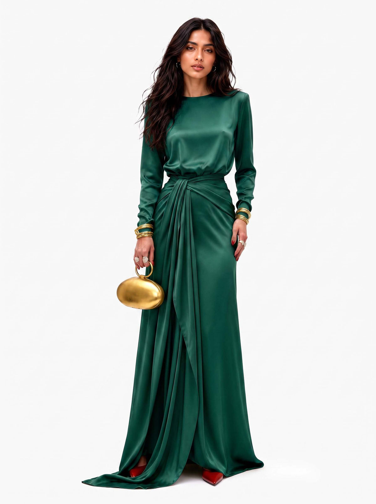 Elegant Draped Maxi Dress