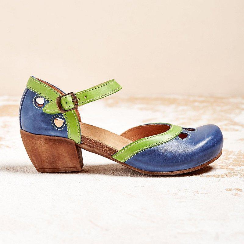 Orthotic Sandals with Wear | Cut-Out Mary Jane Block Heels