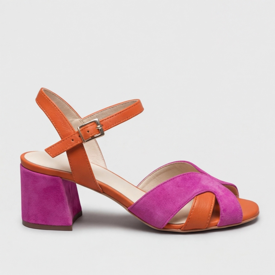 Amanda | Orthopaedic Colour Block Chunky Heels