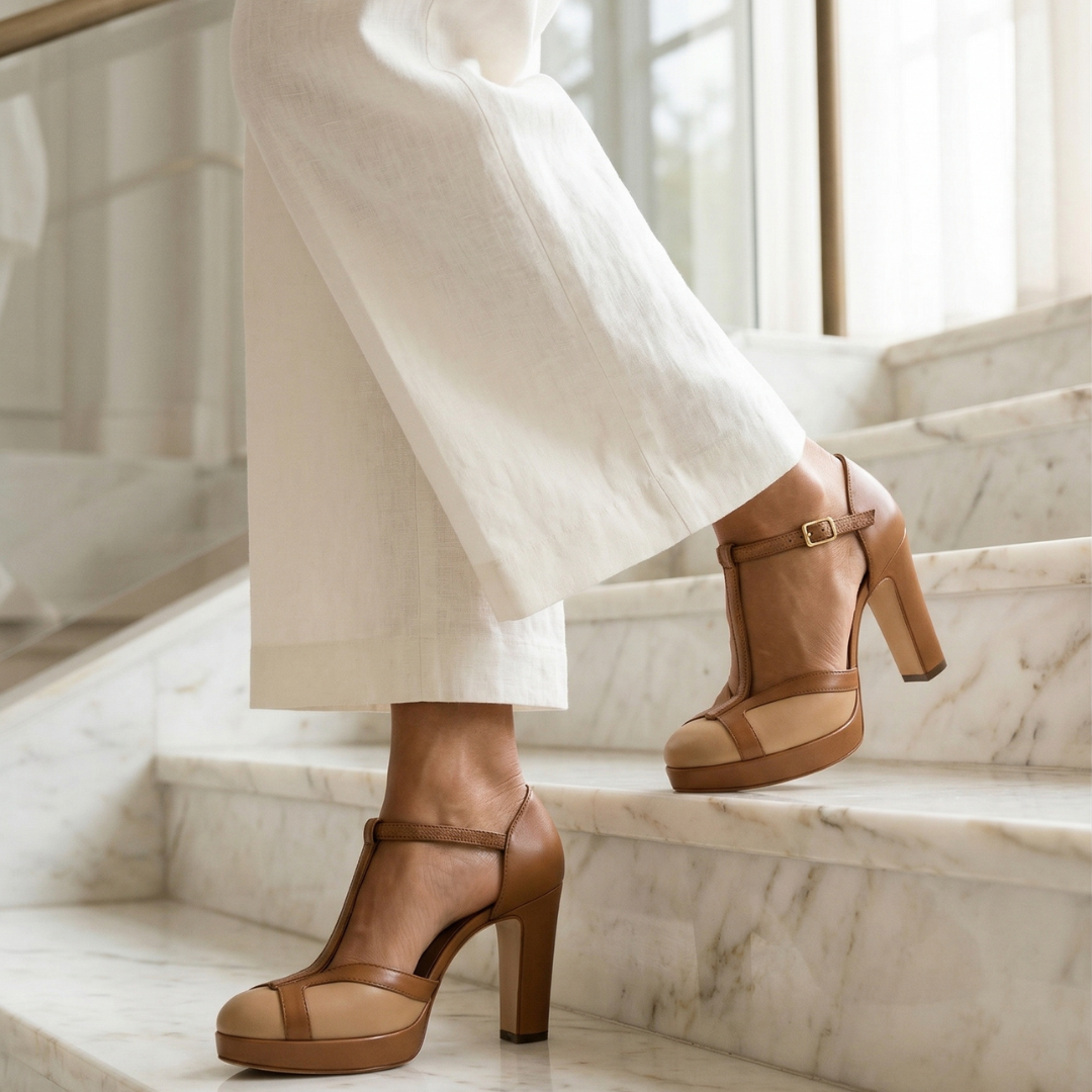 Nadia | Sophisticated Retro Closed Toe Heels