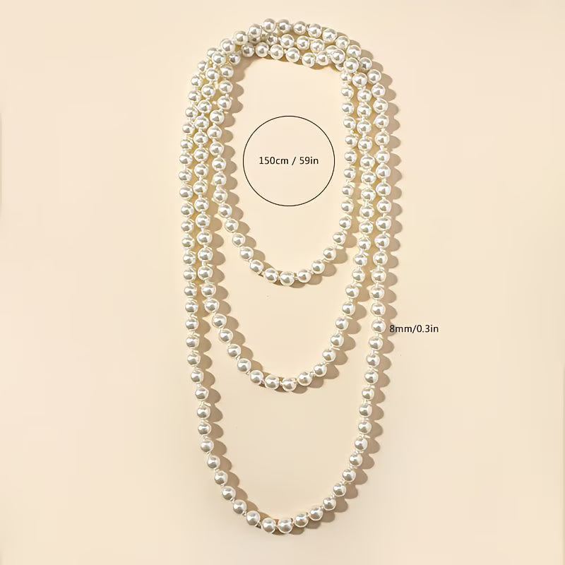 Timeless necklace with double pearl