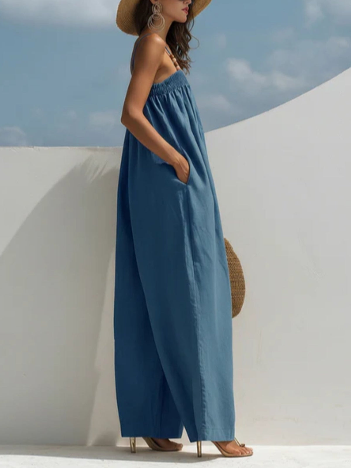 Monica | Wide-Leg Denim Jumpsuit