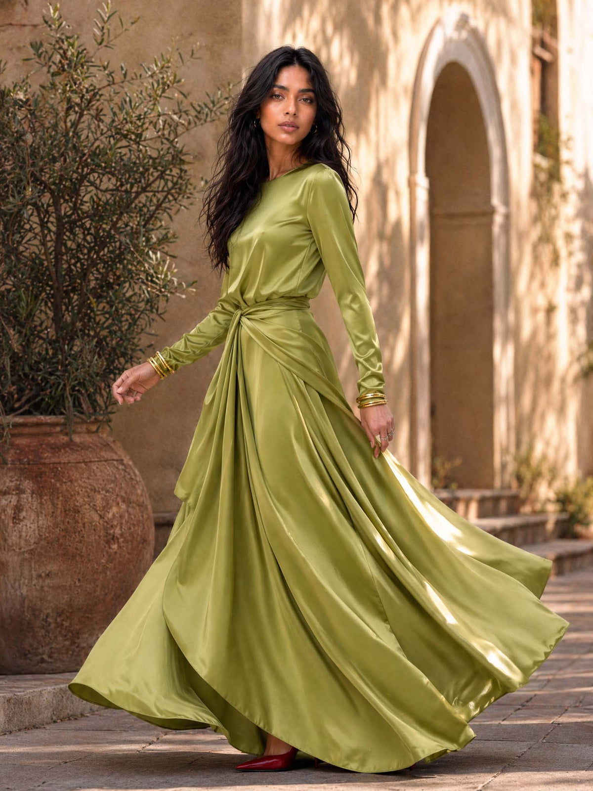 Elegant Draped Maxi Dress