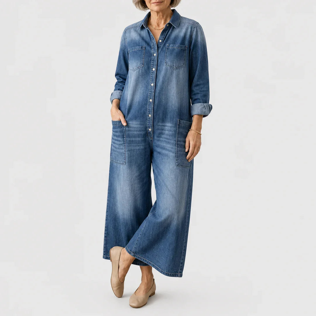Leandra Relaxed and Comfortable Denim Jumpsuit
