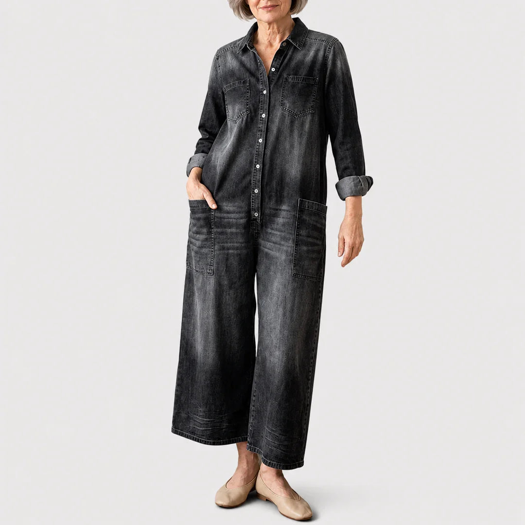 Leandra Relaxed and Comfortable Denim Jumpsuit