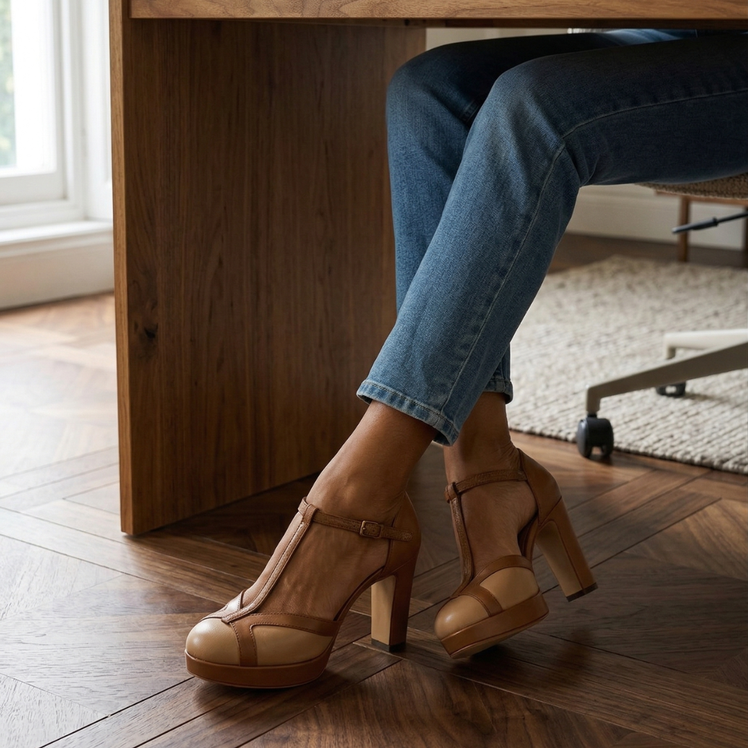 Nadia | Sophisticated Retro Closed Toe Heels