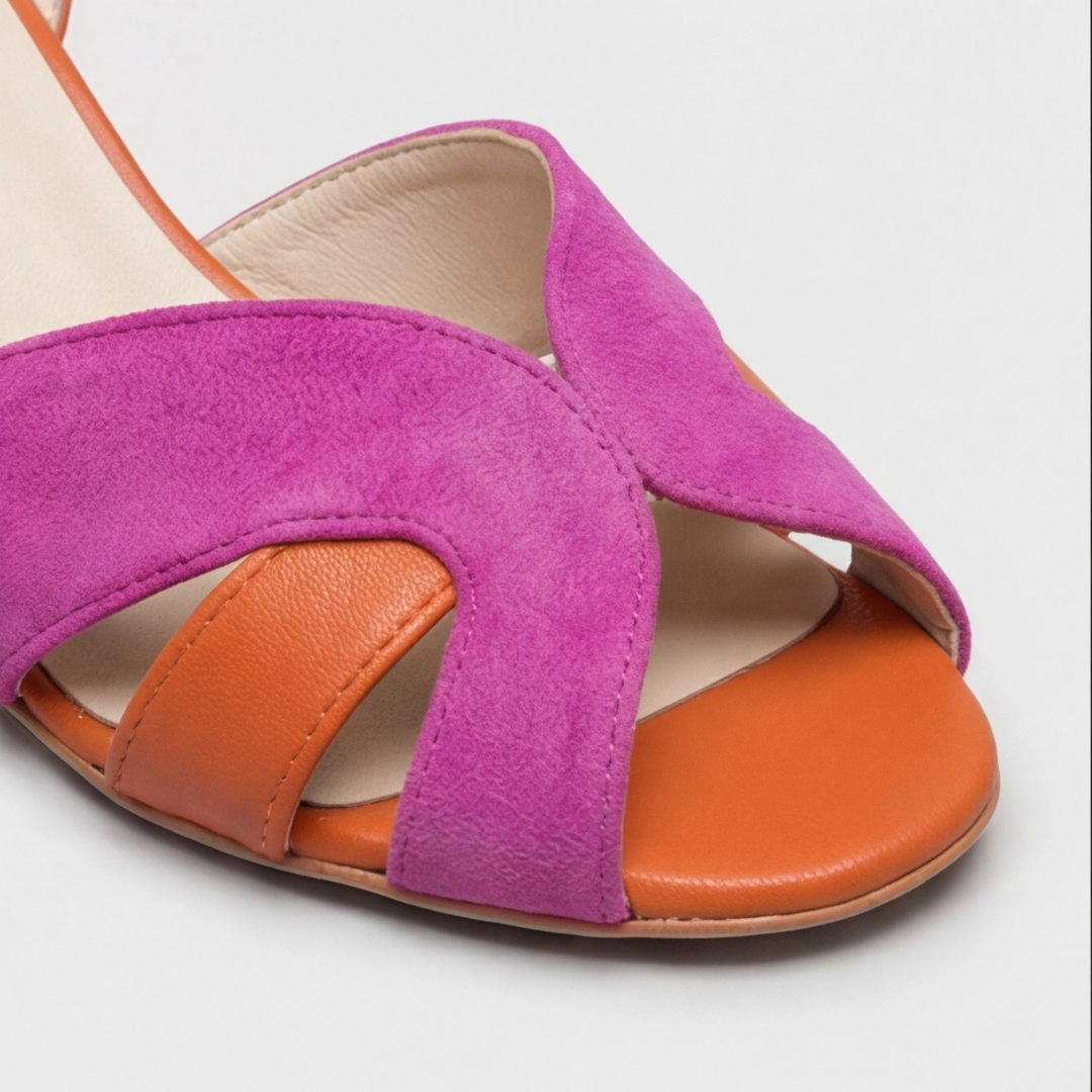 Amanda | Orthopaedic Colour Block Chunky Heels