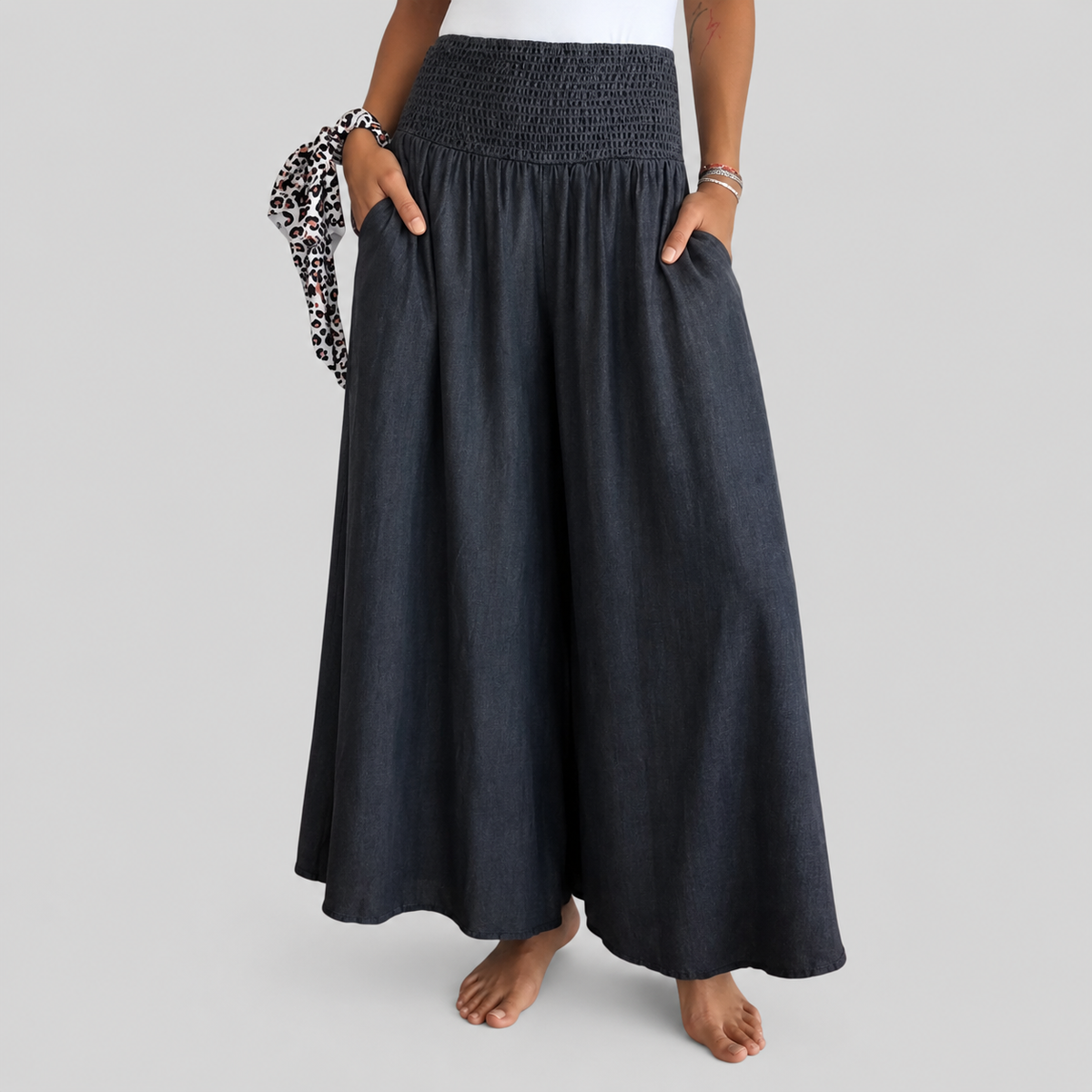 Mira trousers with high elastic waistband