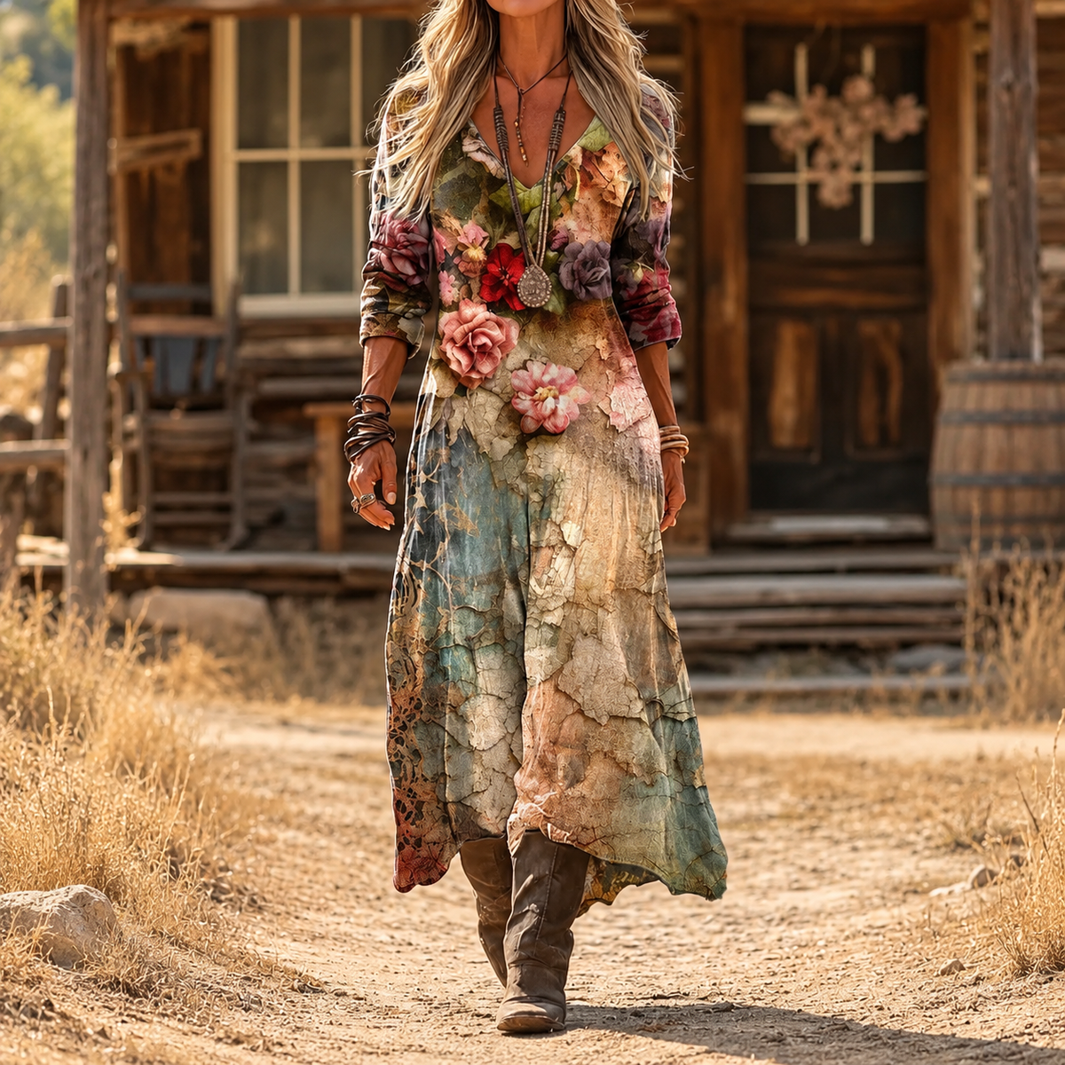 Marianne | Bohemian Floral Maxi Dress