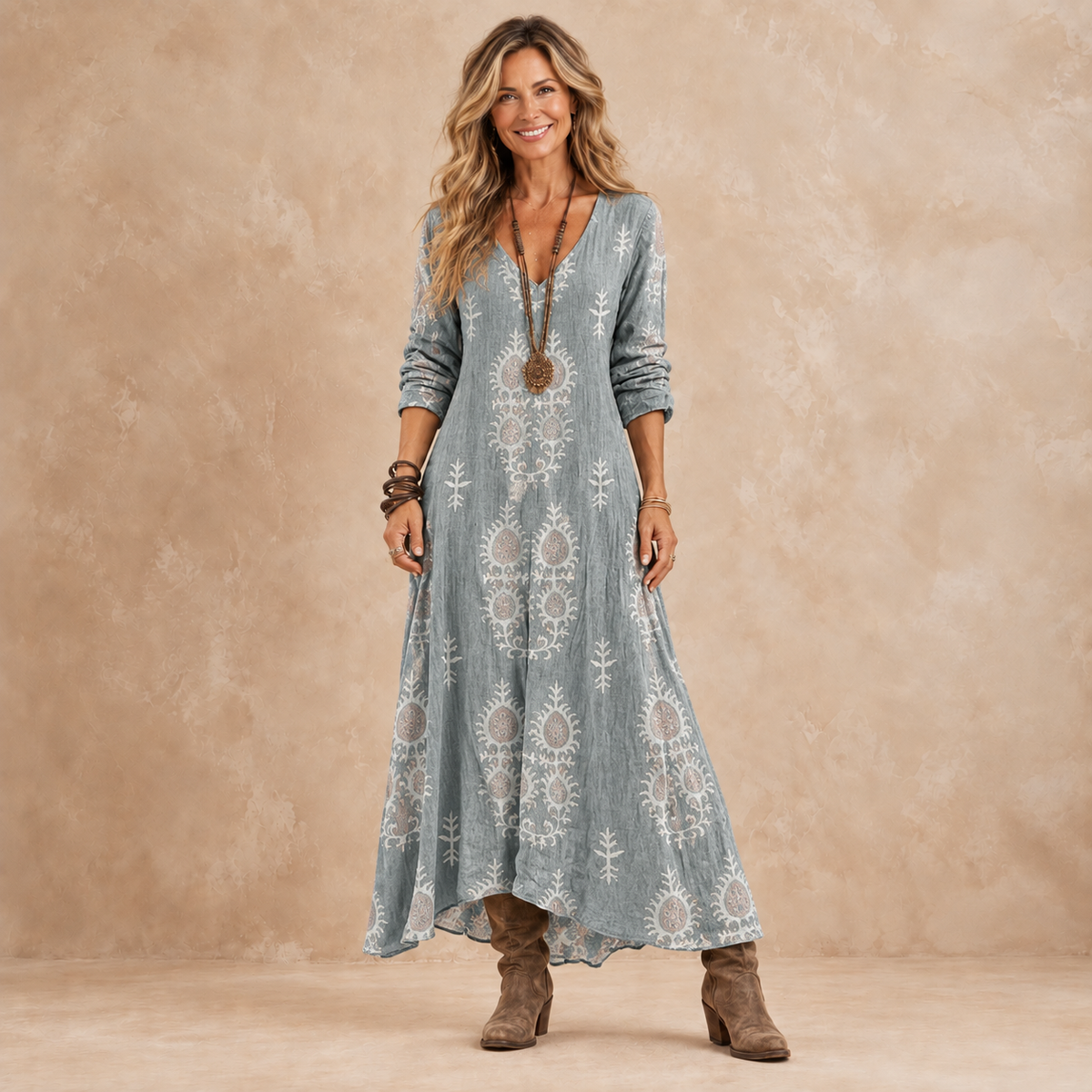 Natalie | Soft Bohemian Maxi Dress