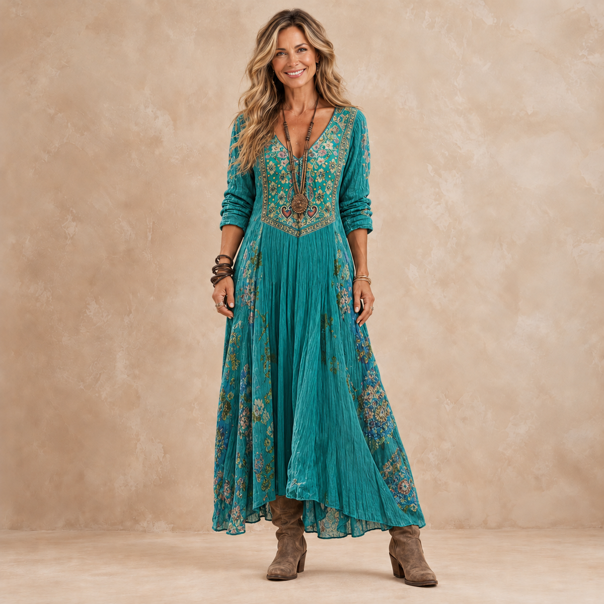 Celeste | Embroidered Bohemian Maxi Dress