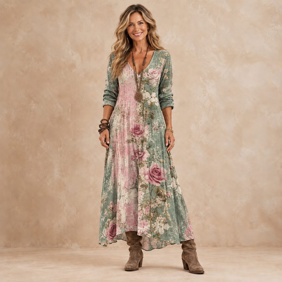 Roselyn | Vintage Rose Maxi Dress