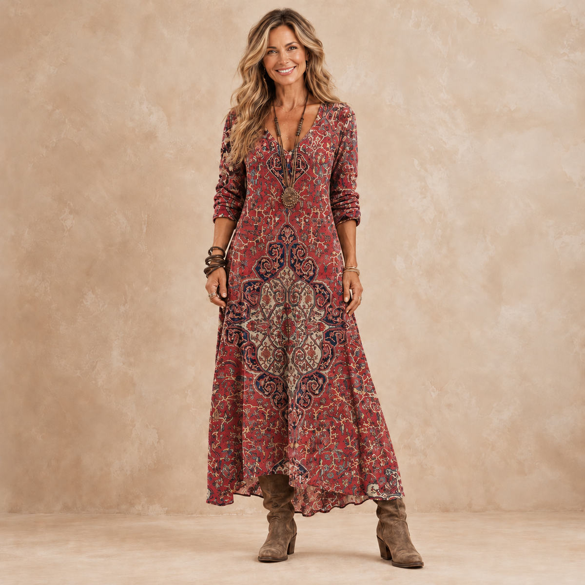 Odessa | Ornate Autumn Maxi Dress