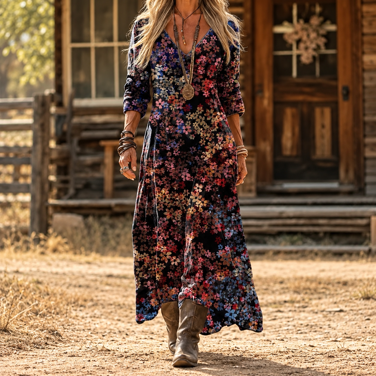 Valerie | Autumn Floral Maxi Dress