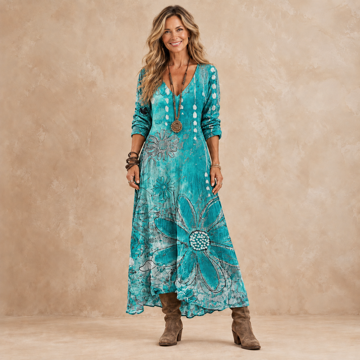 Brielle | Artistic Floral Maxi Dress