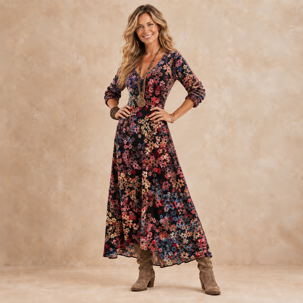 Valerie | Autumn Floral Maxi Dress