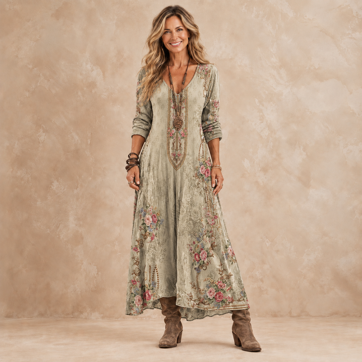 Eliza | Vintage Rose Maxi Dress