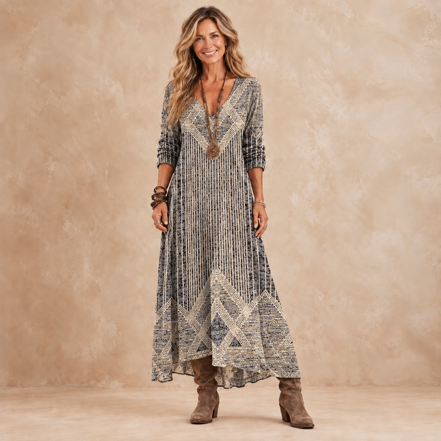 Sienna | Geometric Bohemian Maxi Dress