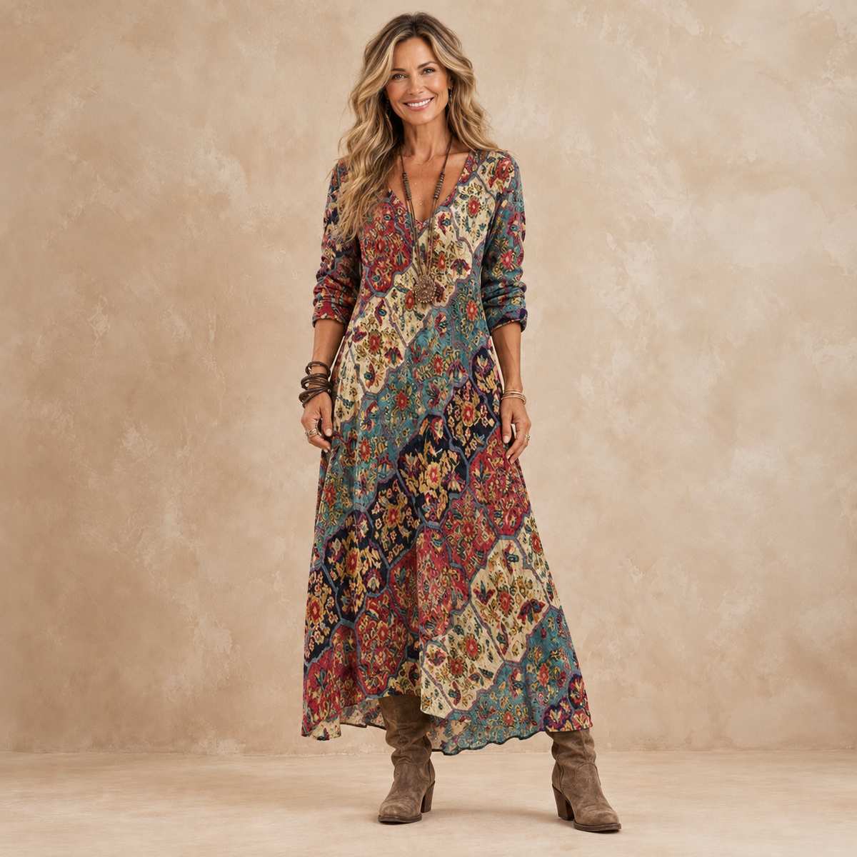 Lydia | Bohemian Floral Maxi Dress