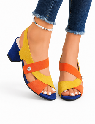 Kylea – Elegant Colorblock Block Heel Sandals