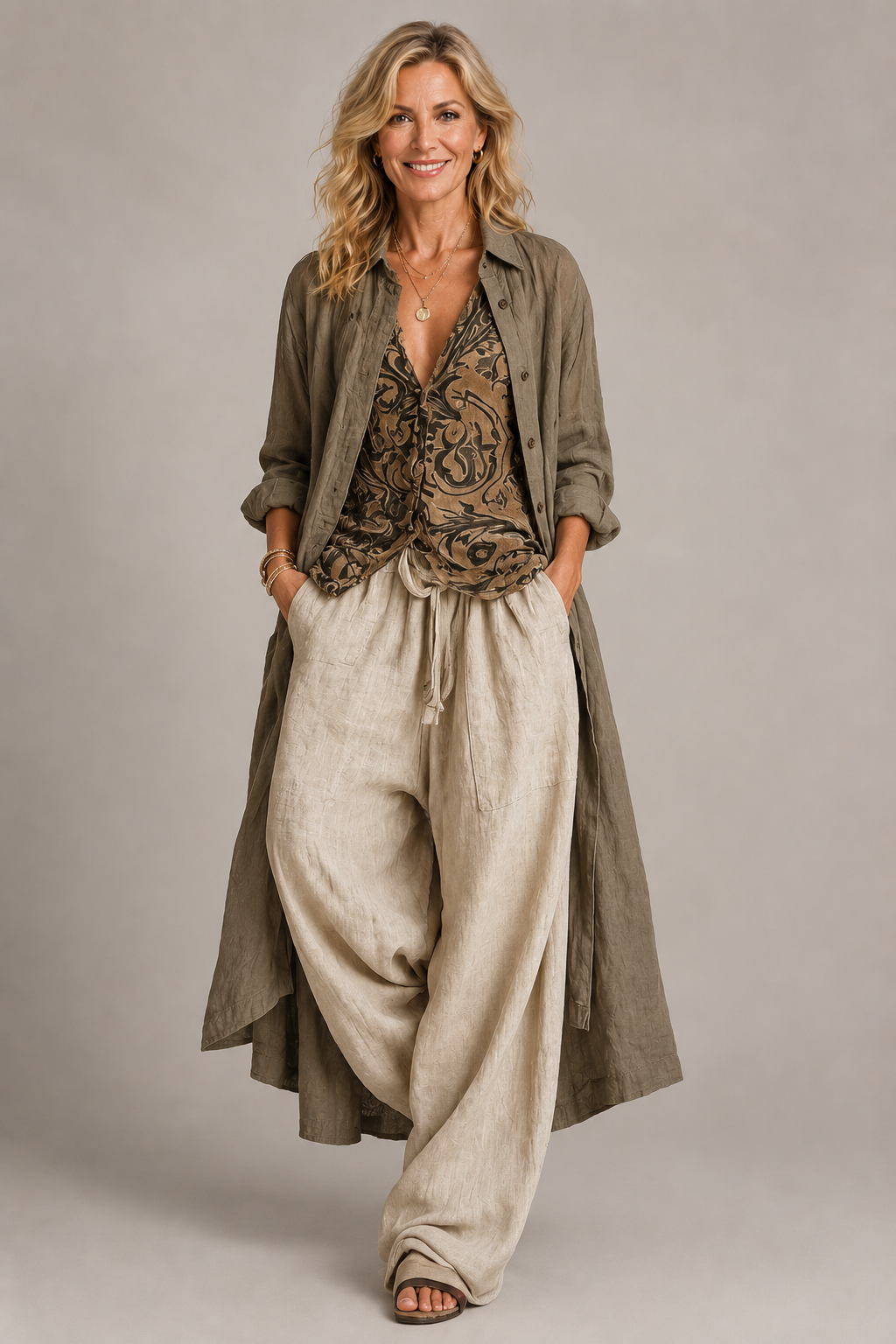 Élise | Three-Piece Linen Set