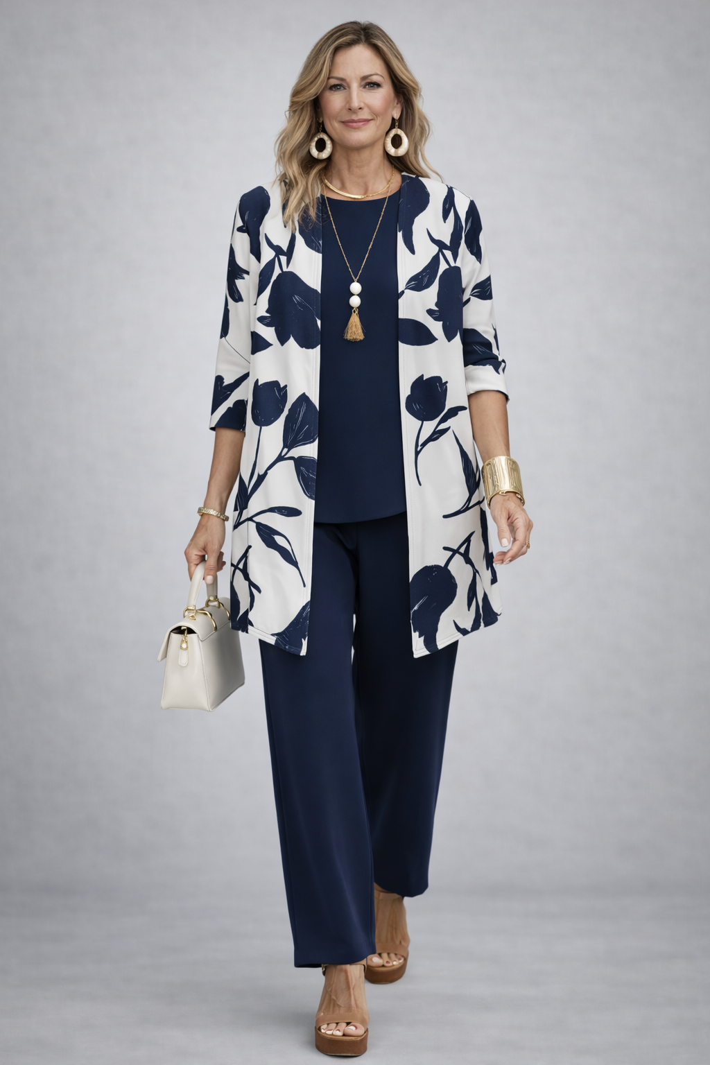 Three-Piece Set · Blue and White