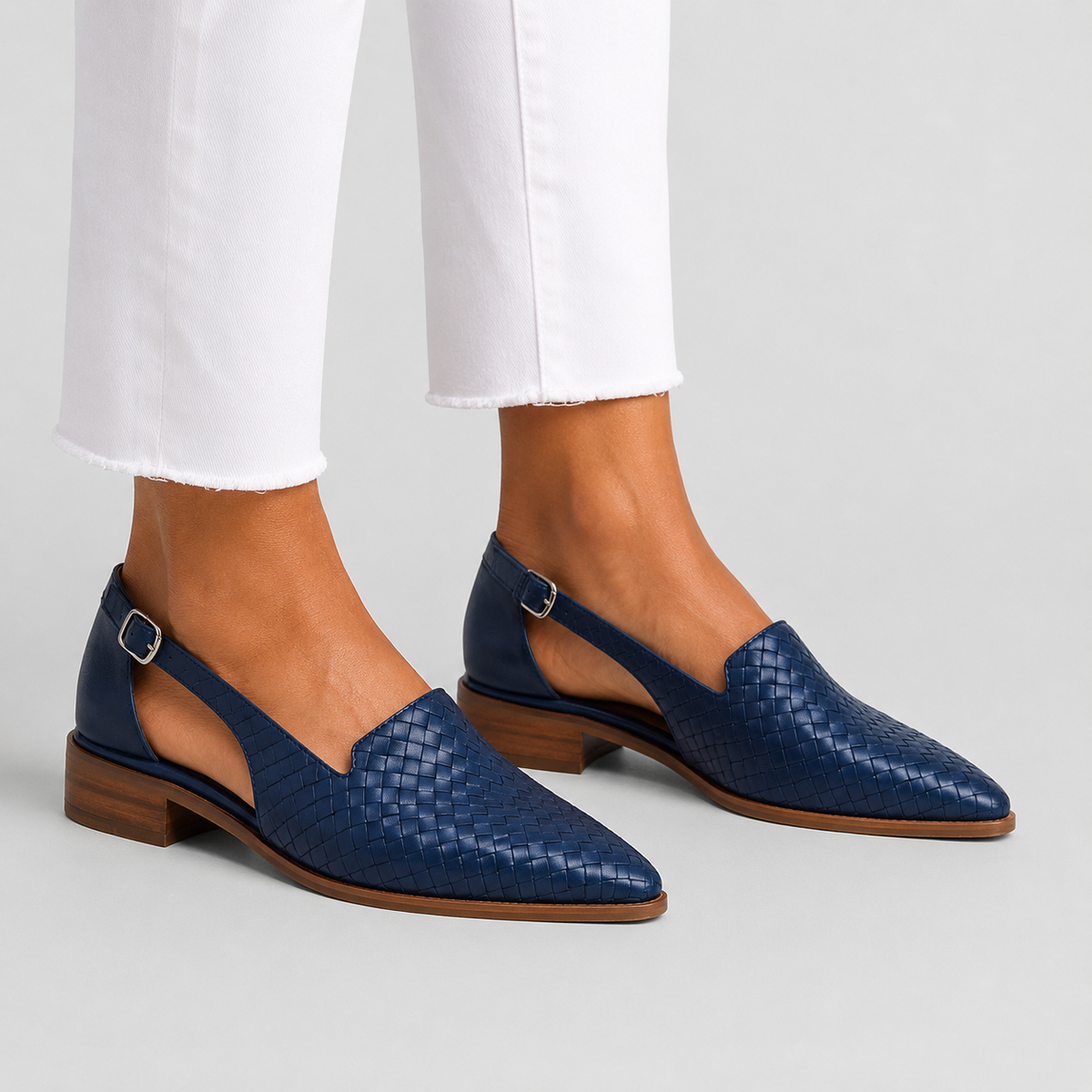 Simone | Woven Back Strap Loafers
