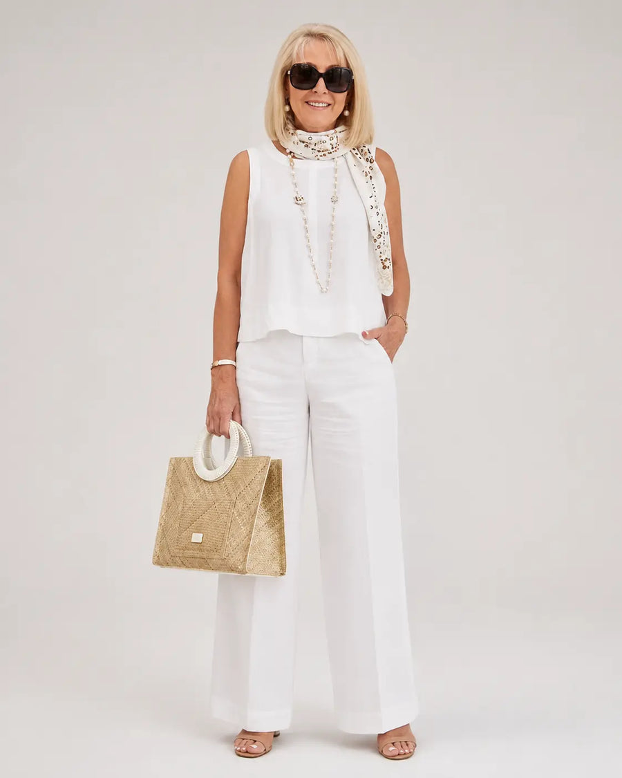 Trinidad™ | White Blouse and Wide-Leg Trouser Set