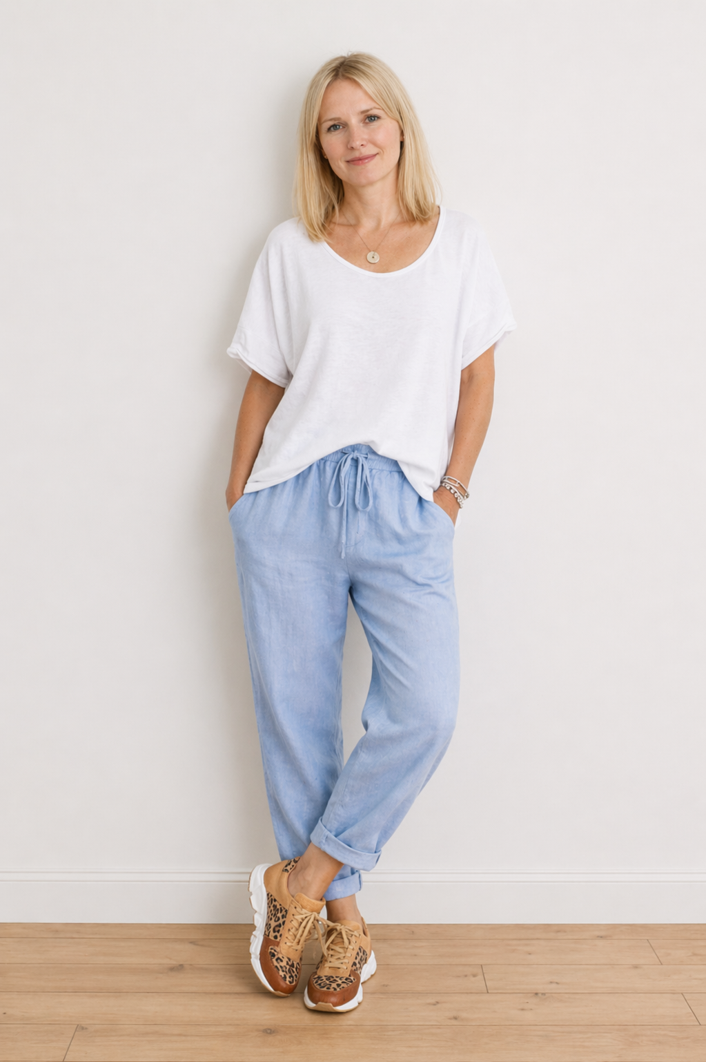 Yanna | Comfortable Loose Fit Linen Trousers