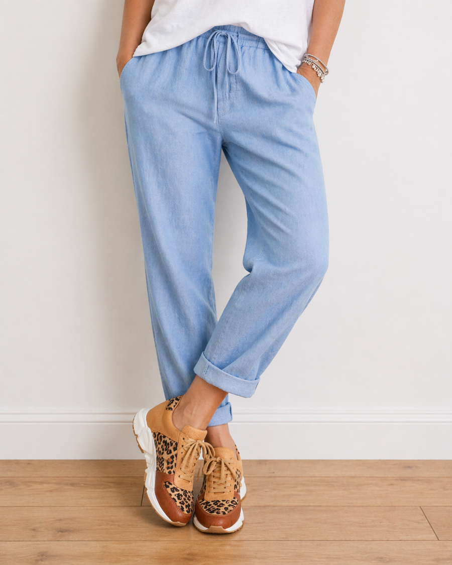 Yanna | Comfortable Loose Fit Linen Trousers