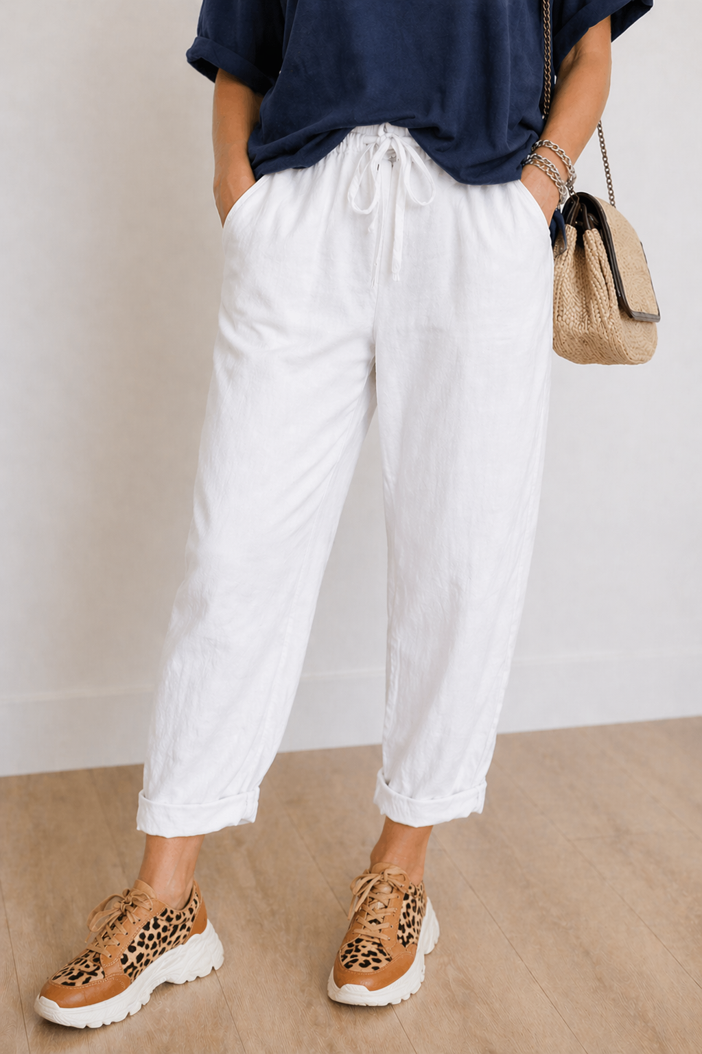 Yanna | Comfortable Loose Fit Linen Trousers