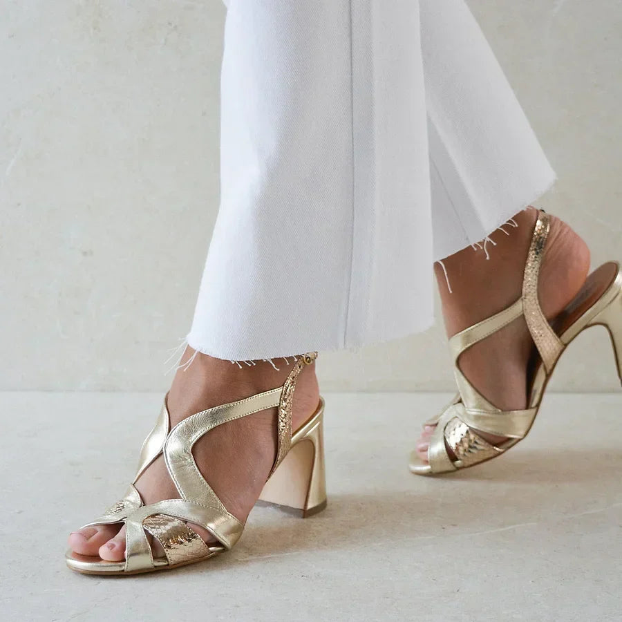Wide cut-out peep toe heels with irregular design