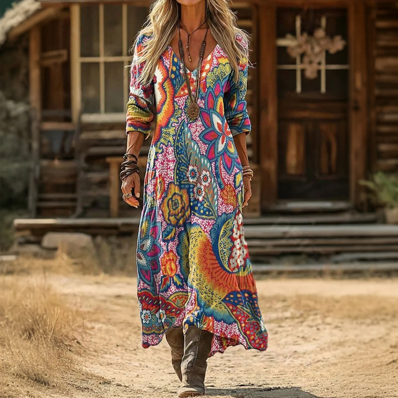 Delilah | Vibrant Bohemian Maxi Dress