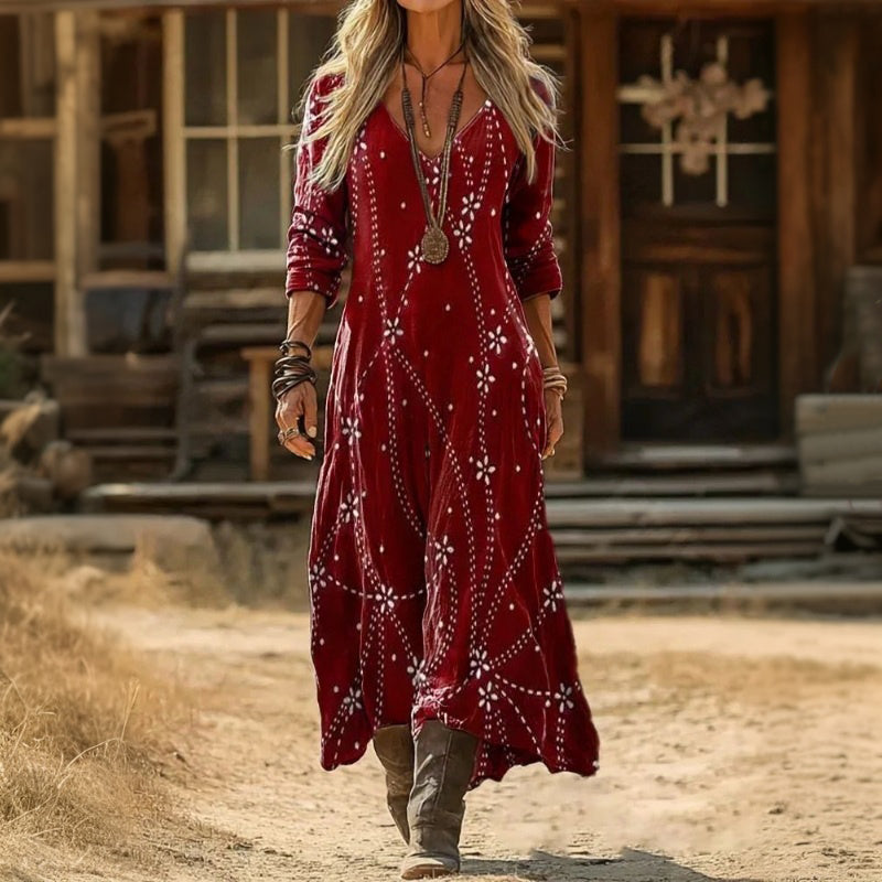 Juliette | Crimson Bohemian Maxi Dress