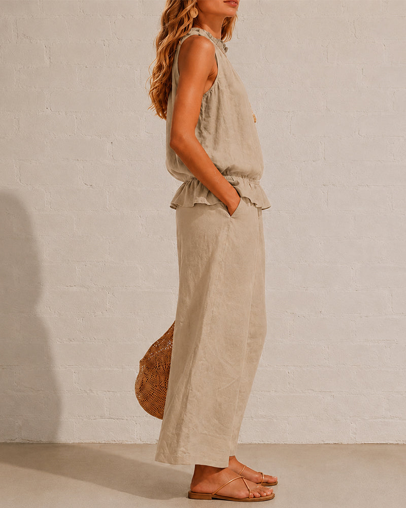 Sleeveless Two-Piece Set