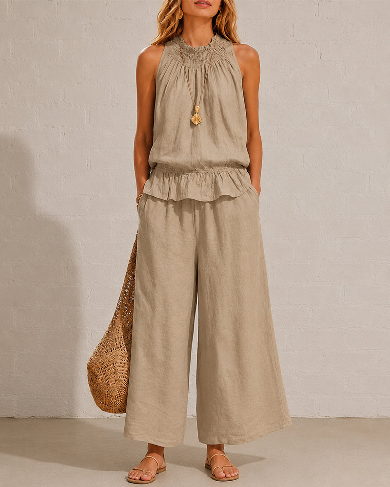 Sleeveless Two-Piece Set