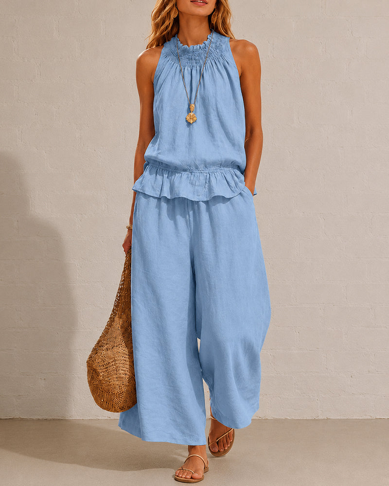 Sleeveless Two-Piece Set