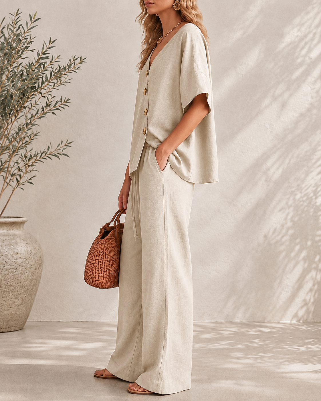 Casual Easy Living Wide-Leg Set