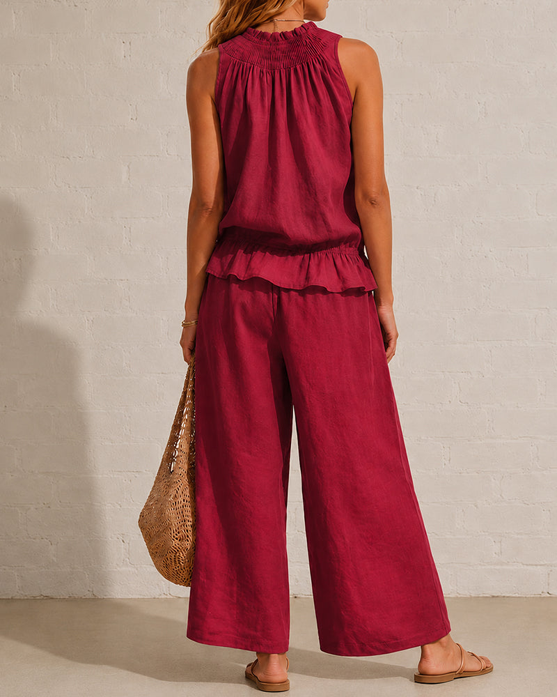 Sleeveless Two-Piece Set