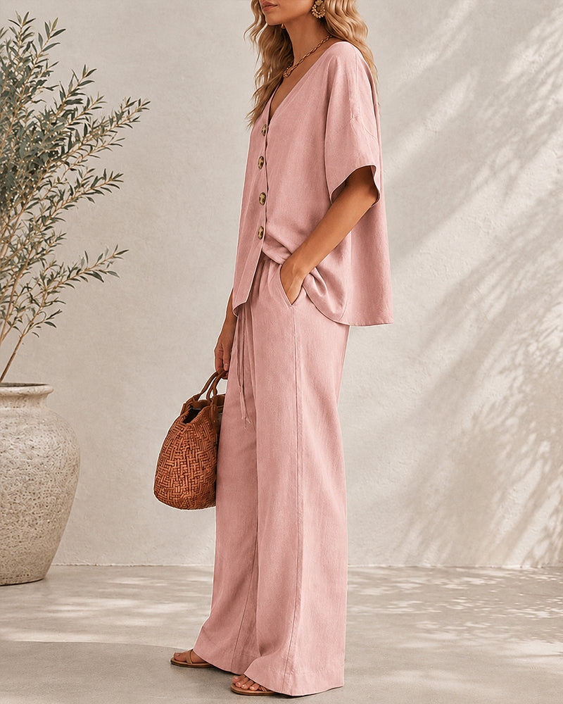 Casual Easy Living Wide-Leg Set